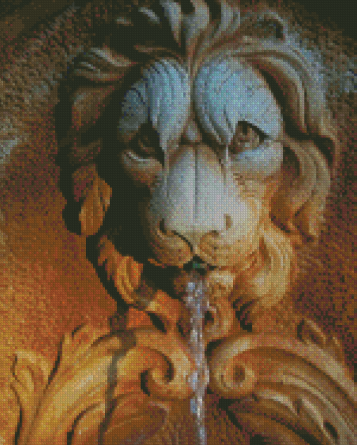 Lion Fountain Diamond Painting