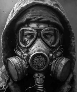 Man With Gas Mask Diamond Painting