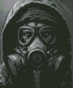 Man With Gas Mask Diamond Painting