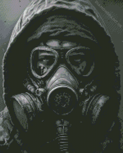 Man With Gas Mask Diamond Painting