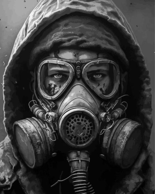 Man With Gas Mask Diamond Painting