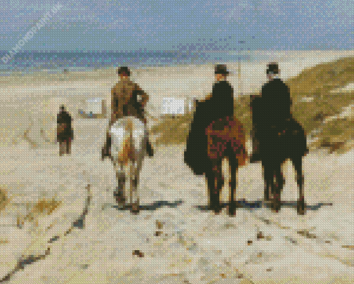 Morning Ride On The Beach Diamond Painting