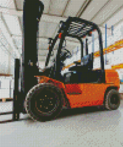 Orange Forklift Diamond Painting