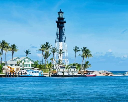 Pompano Beach Lighthouse Diamond Painting