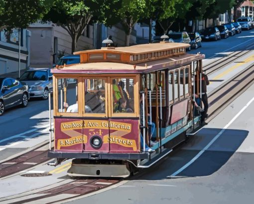 San Francisco Cable Car Diamond Painting