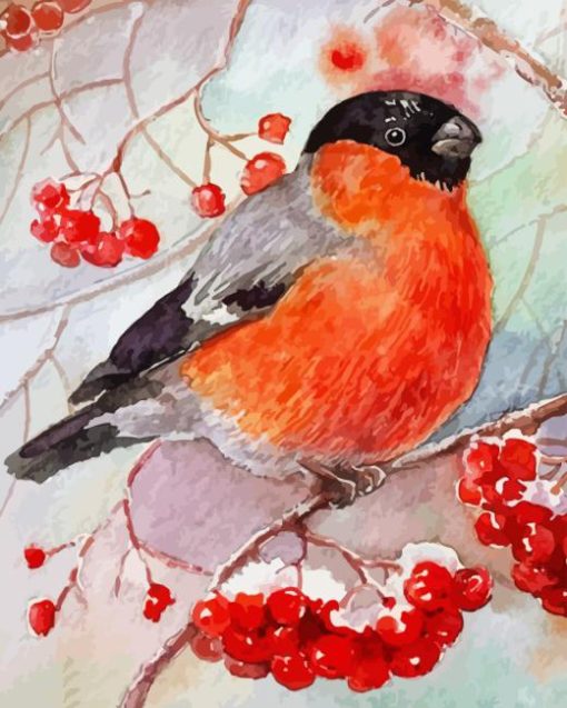 Scarlet Robin And Ashberry Diamond Painting