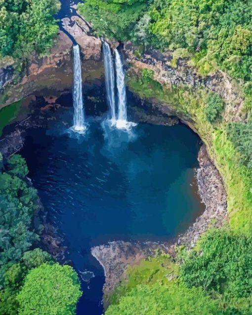 Wailua Falls Kauai Hawaii Diamond Painting