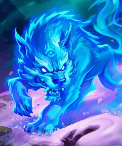 Blue Spirit Wolf Diamond Painting