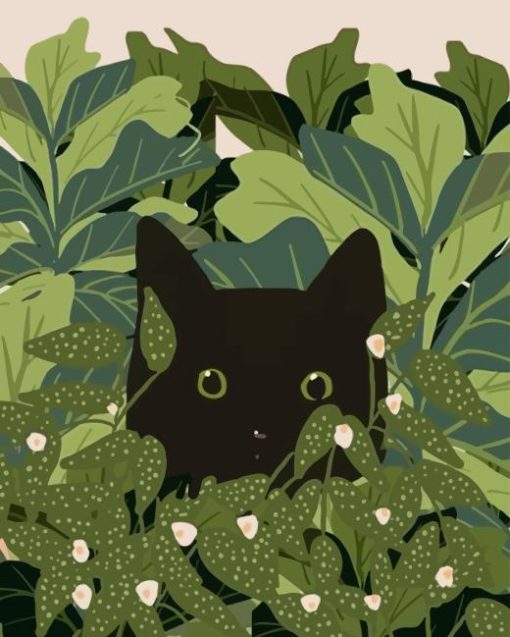 Cat And Plant Diamond Painting