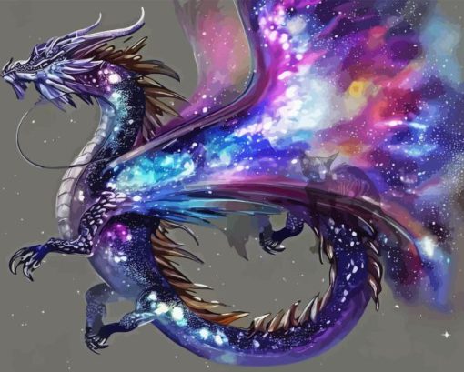 Dragon With Galaxy Wings Diamond Painting