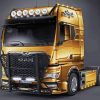 Golden Cool Man Truck Diamond Painting