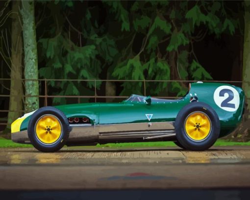 Green Classic Race Car Diamond Painting
