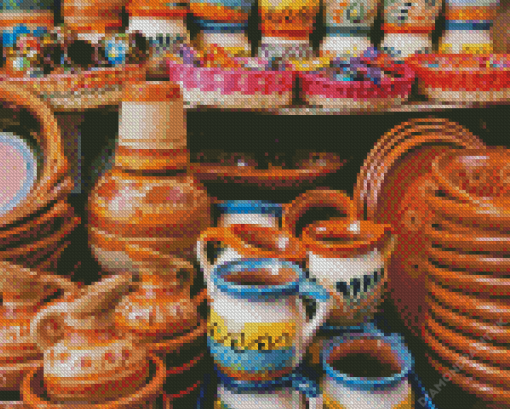 Hispanic Pottery Diamond Painting