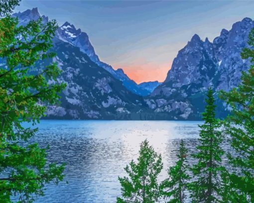 Jenny Lake In Wyoming Diamond Painting