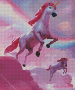 Pink Flying Unicorn Diamond Painting