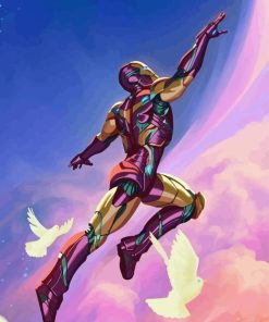 Pink Iron Man Hero Diamond Painting