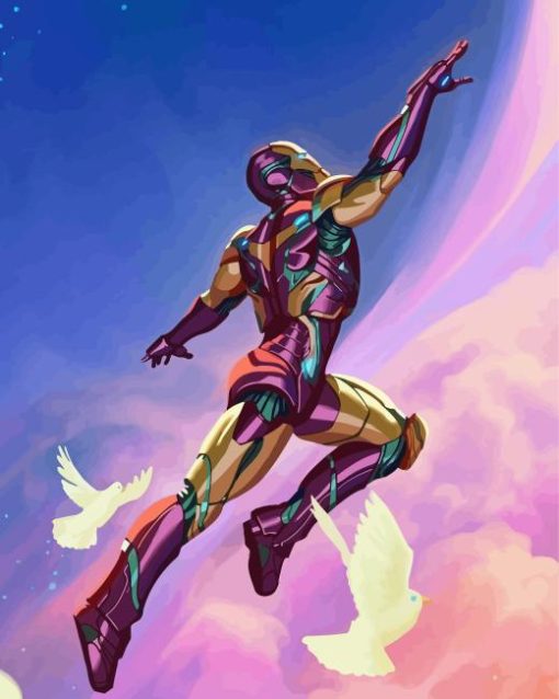 Pink Iron Man Hero Diamond Painting