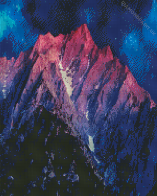 Purple Mountain Dark Sky Diamond Painting