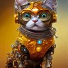 Steampunk Kitty With Glasses Diamond Painting