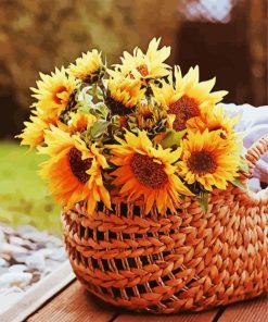 Sunflowers In Basket Diamond Painting