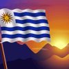 Uruguay Flag With Mountains Diamond Painting