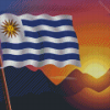 Uruguay Flag With Mountains Diamond Painting