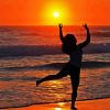 Woman Dancing At The Beach Diamond Painting