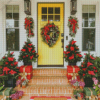 Yellow Christmas Door Diamond Painting