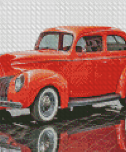 1940 Ford Red Car Diamond Painting
