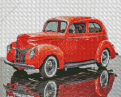 1940 Ford Red Car Diamond Painting