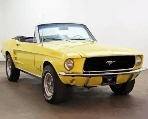 1967 Yellow Ford Mustang Diamond Painting