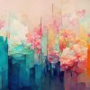 Abstract Pastel Flowers Art Diamond Painting