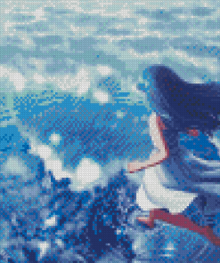 Anime Girl Walking On Water Diamond Painting