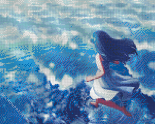 Anime Girl Walking On Water Diamond Painting