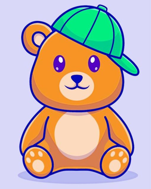 Bear With Green Hat Diamond Painting