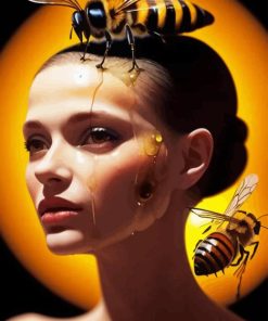 Bee On Woman Diamond Painting