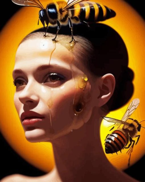 Bee On Woman Diamond Painting