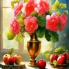 Begonias Vase And Apples Diamond Painting