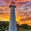 Biloxi Lighthouse Sundown Diamond Painting