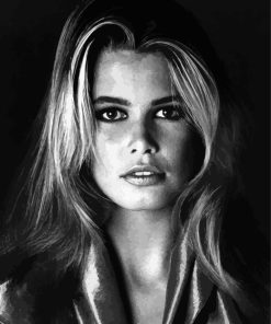 Black And White Claudia Schiffer Diamond Painting