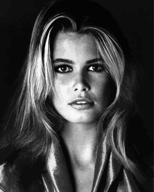 Black And White Claudia Schiffer Diamond Painting