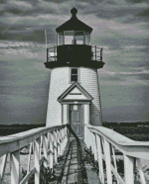 Black And White Lighthouse Diamond Painting