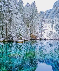 Blue Lake Blausee In Switzerland Diamond Painting