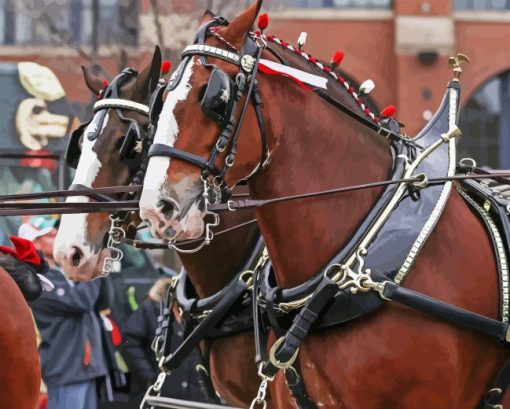 Budweiser Clydesdales Horses Diamond Painting