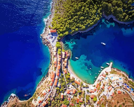 Cephalonia Overhead View Diamond Painting