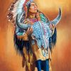 Chief And Bison Skull Diamond Painting