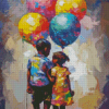 Children And Balloons Diamond Painting