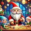 Christmas Dwarfs And Santa Diamond Painting