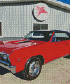 Classic Red Chevelle Super Sport Diamond Painting