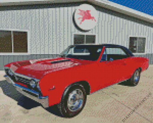 Classic Red Chevelle Super Sport Diamond Painting